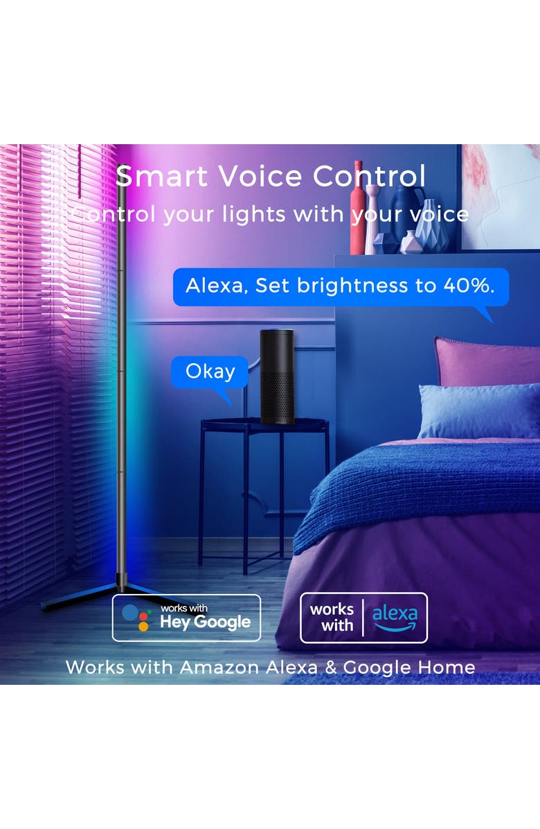 Eco4Life Smart WiFi Symphony Floor Lamp, Alternate, color, Black