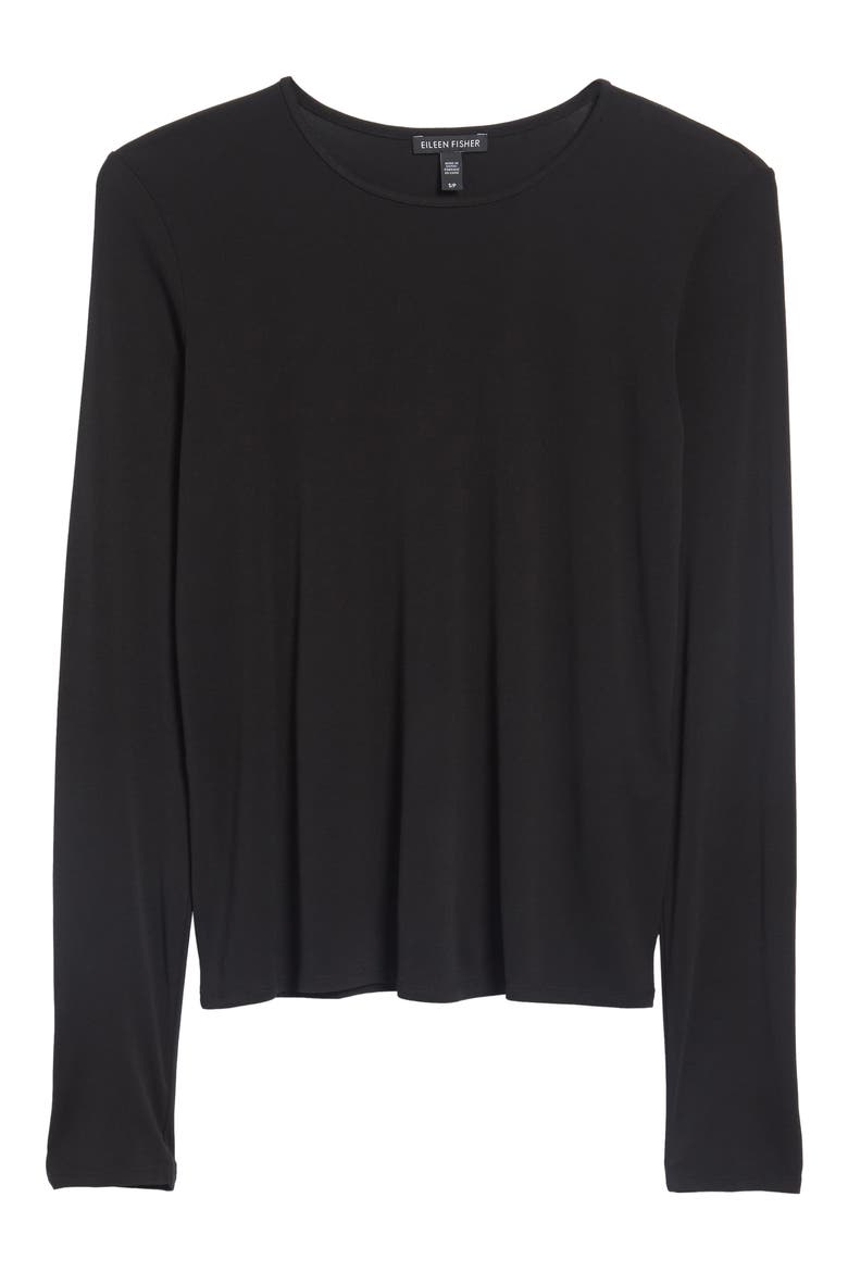 Silk Tee, Alternate, color, BLACK