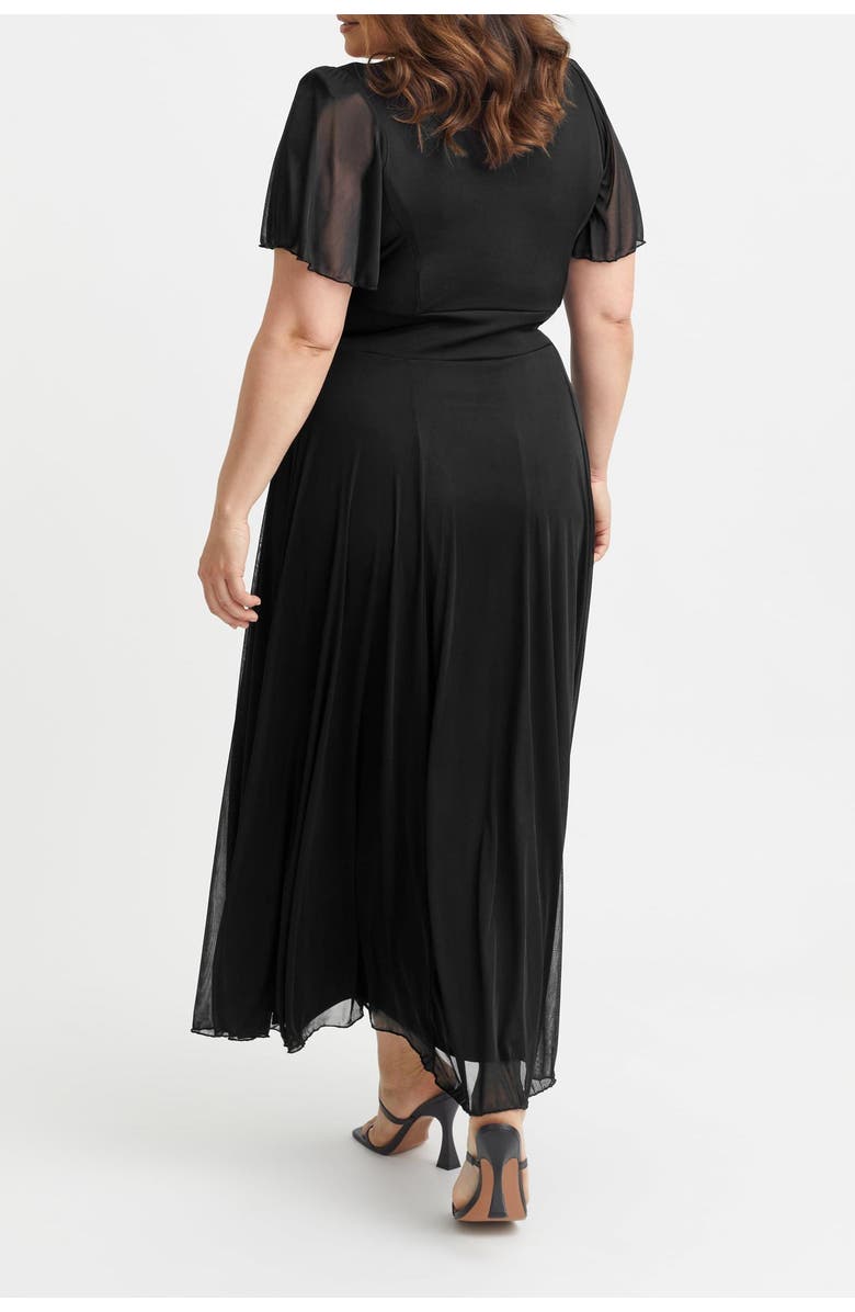 Scarlett & Jo Kemi Solid Bolero Wrap Bodice Maxi Gown, Alternate, color, Solid Black