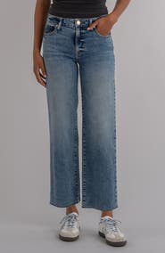 KUT from the Kloth Raw Hem High Waist Ankle Wide Leg Jeans