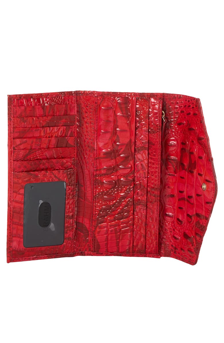 Brahmin Veronica Croc Embossed Leather Envelope Wallet, Alternate, color, 