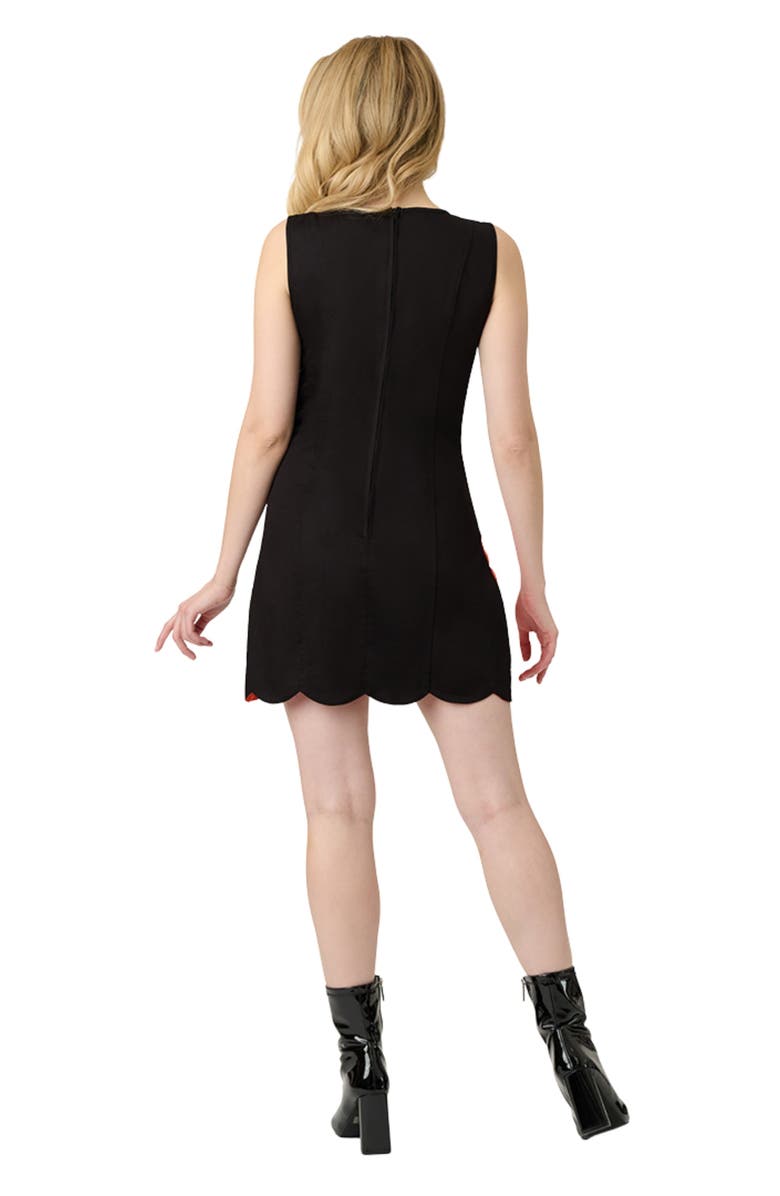 Smak Parlour Stripe Scallop Mini Dress, Alternate, color, Orange