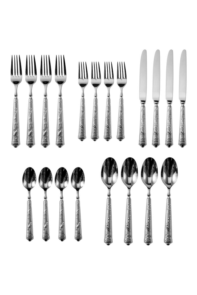 Bird of Paradise 20-Piece Flatware Set, Alternate, color, SILVER