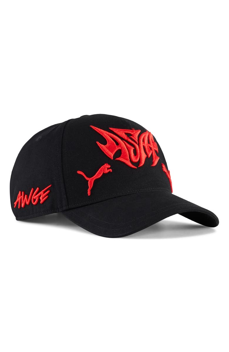 PUMA x A$AP Rocky Seatbelt Baseball Cap, Main, color, Puma Black/ Fierce Red