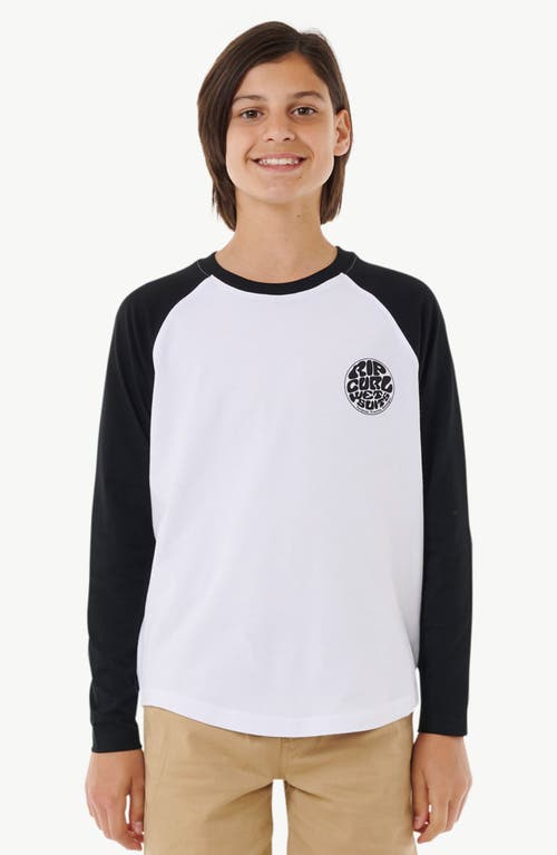 Rip Curl Kids' Wettie Icon Long Sleeve Graphic T-shirt In White