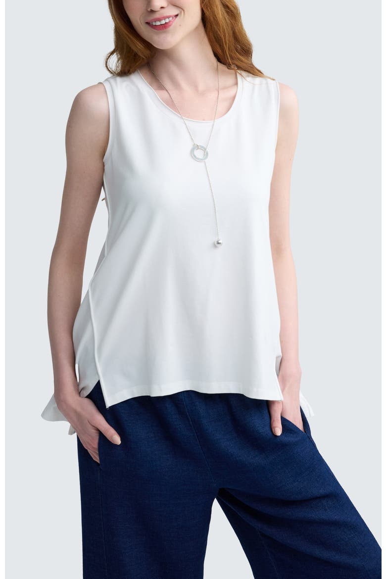 Azari Sleeveless Jersey Top, Main, color, Ecru