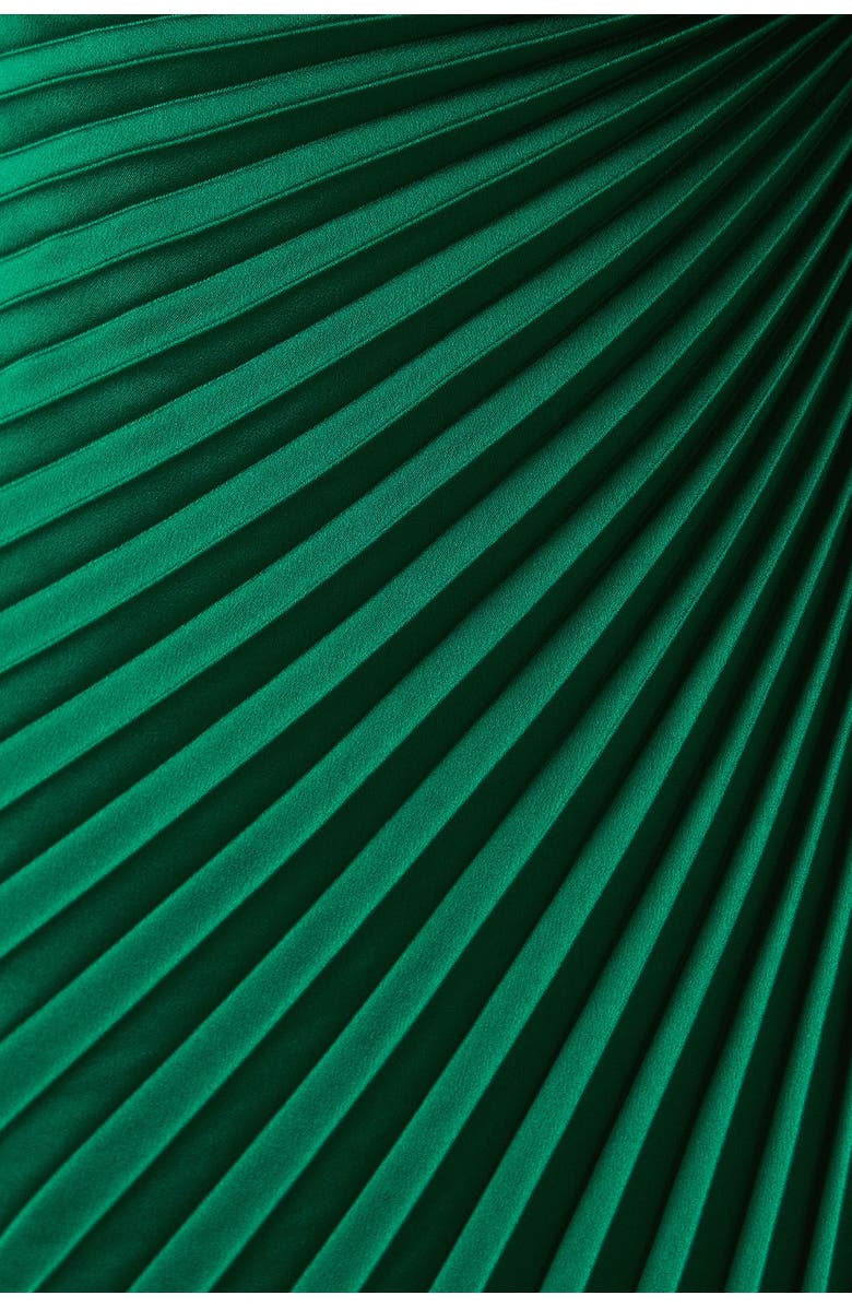 Coast Satin Pleated Wrap Dress, Alternate, color, Green