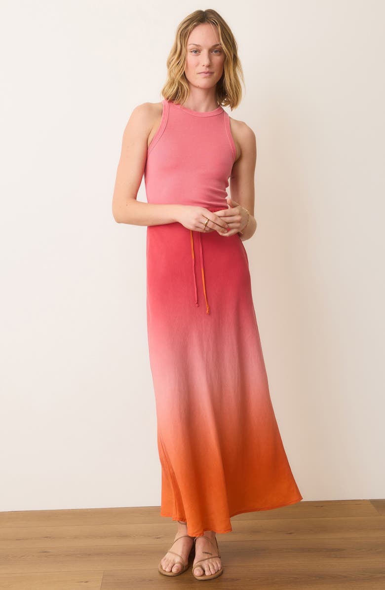 Marine Layer Gabriella Drawstring Maxi Skirt, Alternate, color, Warm Ombre