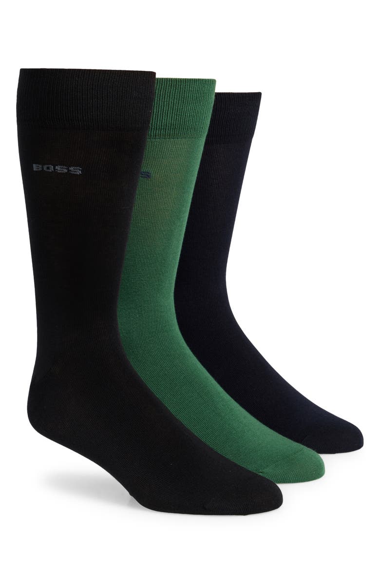 BOSS Assorted 3-Pack Rib Dress Socks, Main, color, 