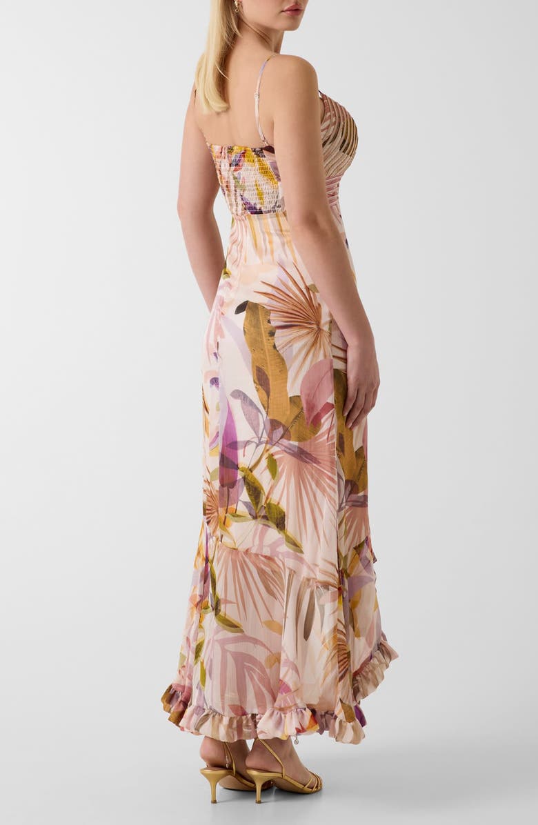 GUESS Amina Sleeveless High-Low Maxi Dress, Alternate, color, Sarika Palm Print