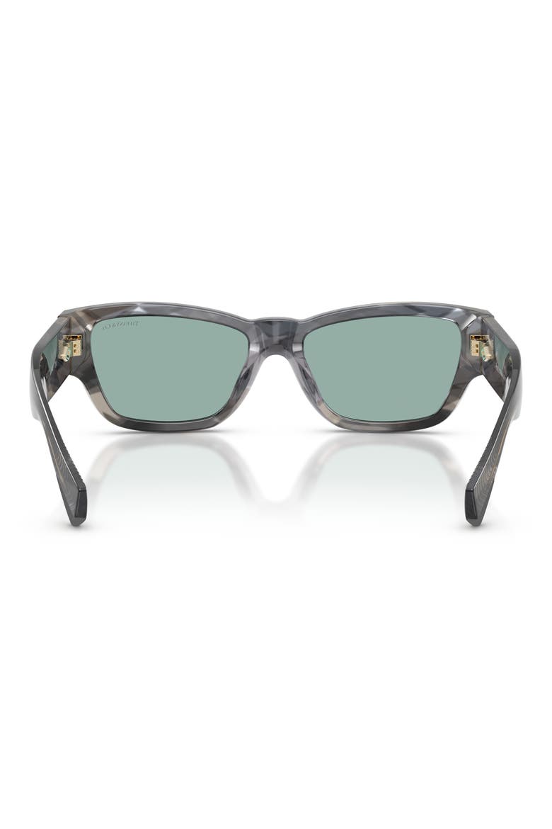 54mm Rectangular Sunglasses, Alternate, color, GEOMETRIC BLACK HAVANA / AZURE