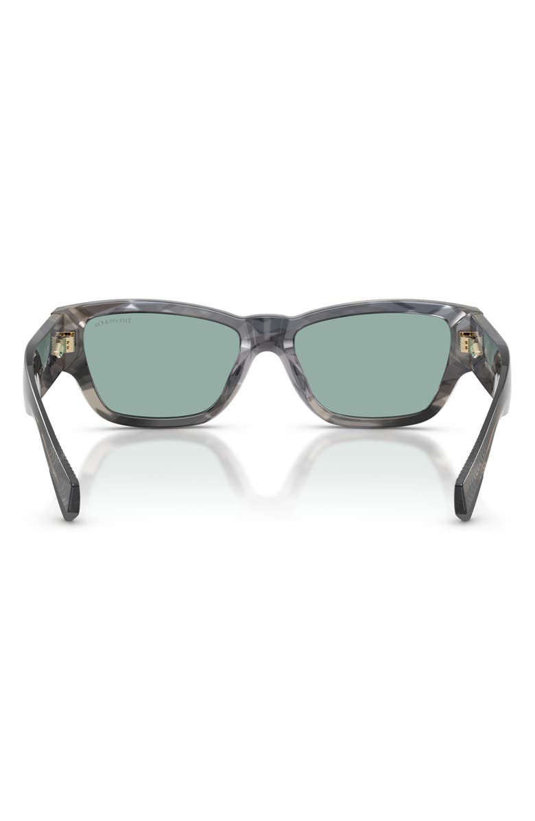 Tiffany & Co. 54mm Rectangular Sunglasses, Alternate, color, Geometric Black Havana / Azure