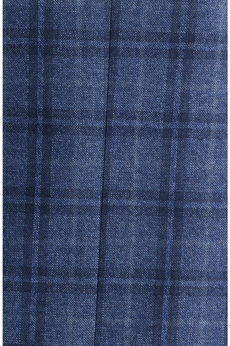 Midland Contemporary Fit Blue Plaid Wool Sport Coat, Alternate, color, MID BLUE