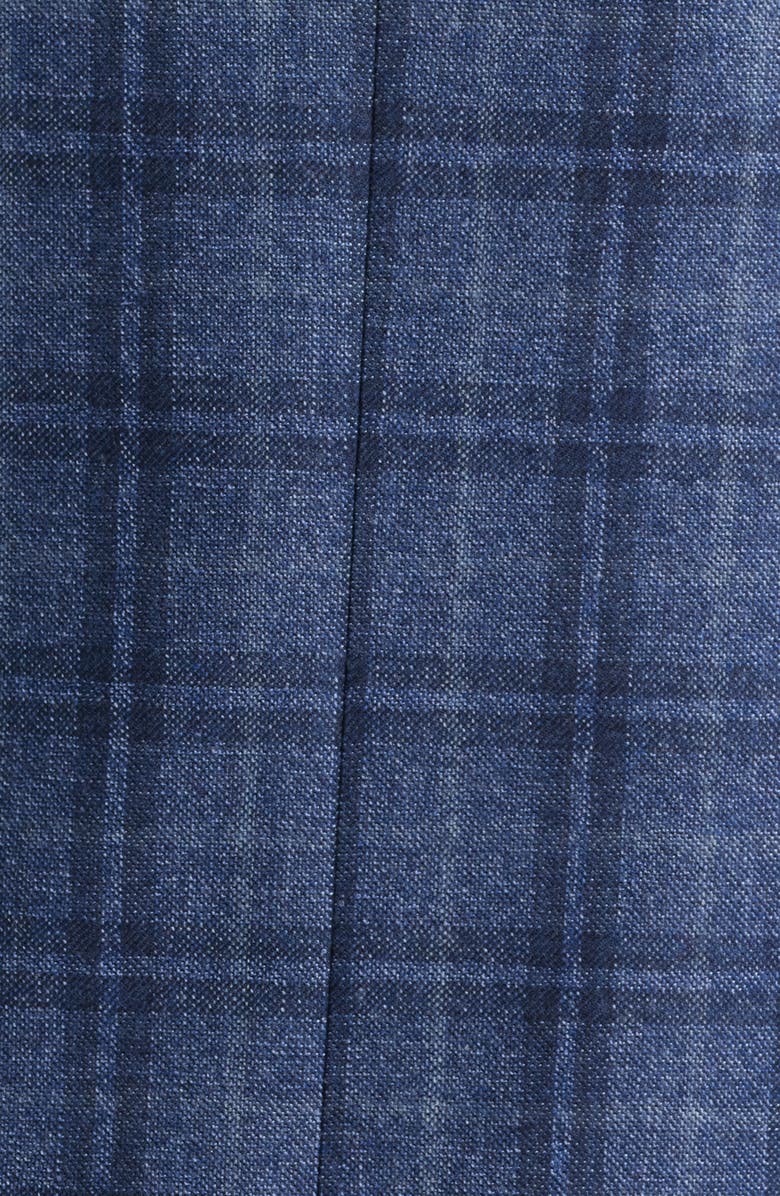 Jack Victor Midland Contemporary Fit Blue Plaid Wool Sport Coat, Alternate, color, Mid Blue