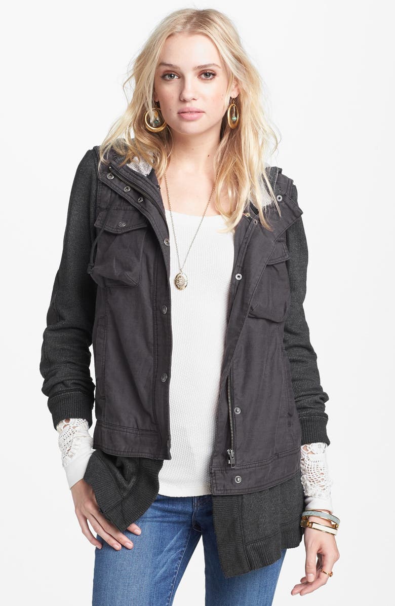 Free People Layered Slub Knit Jacket, Main, color,