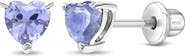 In Season Jewelry Cubic Zirconia Birthstone Heart Solitaire Earrings