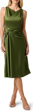 Adrianna Papell Cowl Neck Satin Crepe Dress