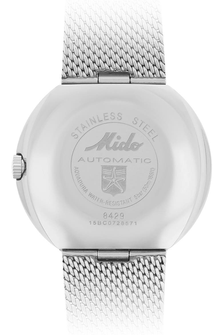 Commander Automatic Mesh Strap Watch, 37mm, Alternate, color, SILVER