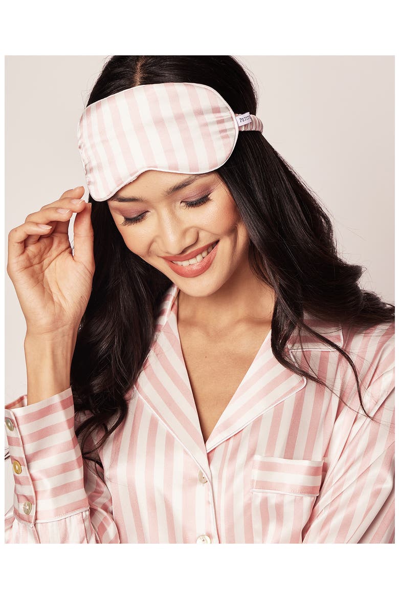 Stripe Silk Sleep Mask, Alternate, color, PINK