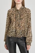 WAYF x Sara Walker Leopard Georgette Blouse