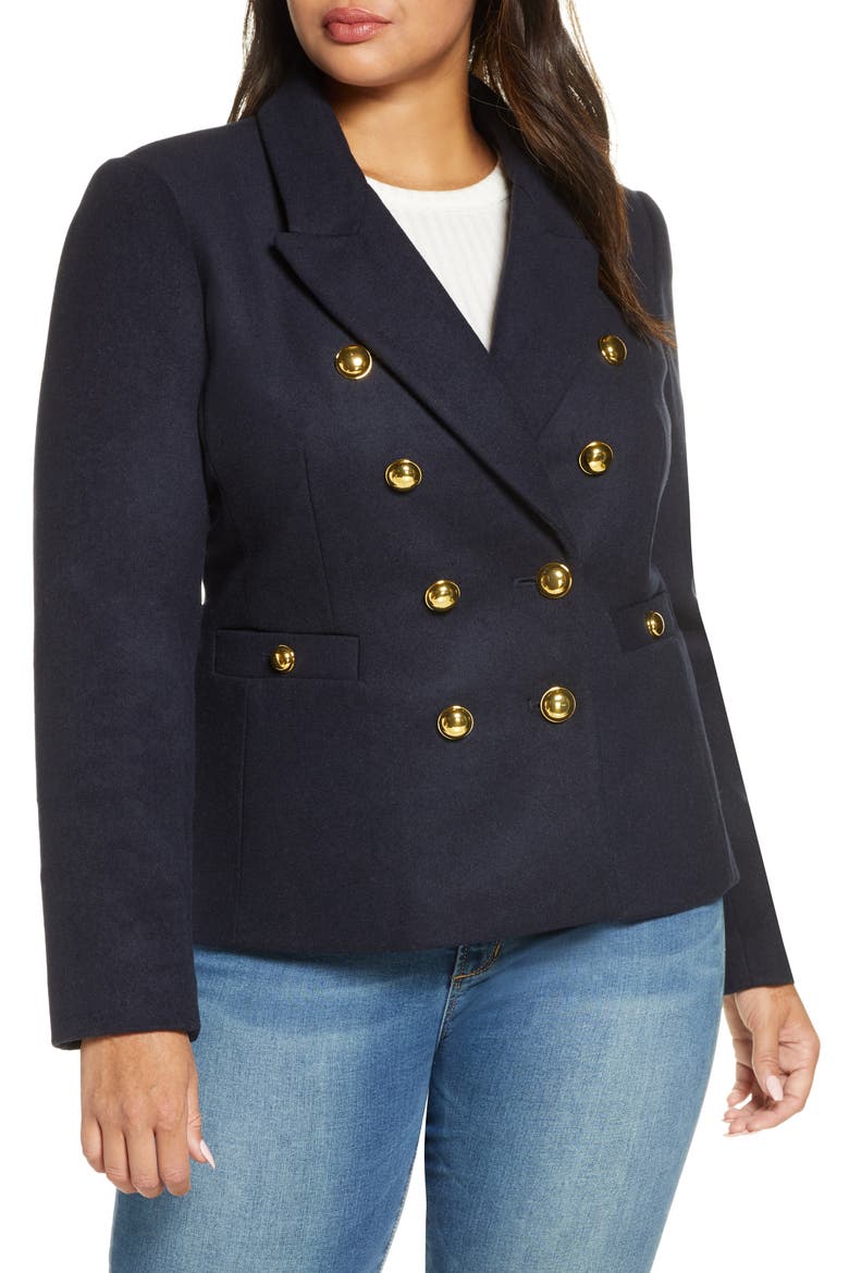 x Atlantic-Pacific Double Breasted Blazer (Nordstrom Exclusive), Alternate, color, NAVY BLAZER