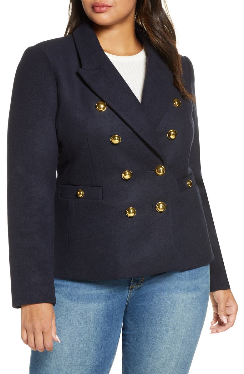 Halogen<sup>®</sup> x Atlantic-Pacific Double Breasted Blazer, Alternate, color, 