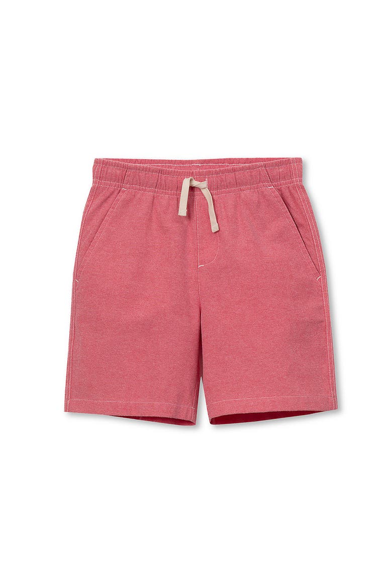 Boys Oxford Pull On Shorts, Main, color, Red