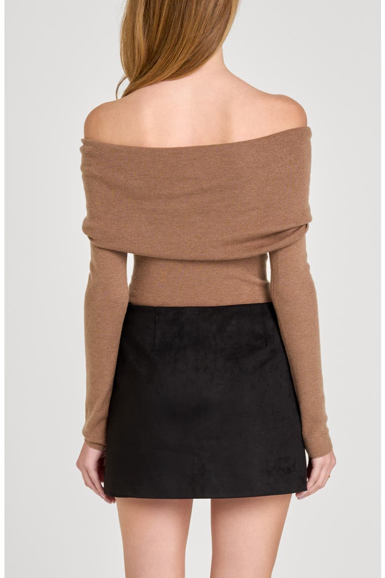 Alice Off the Shoulder Sweater, Alternate, color, MOCHA
