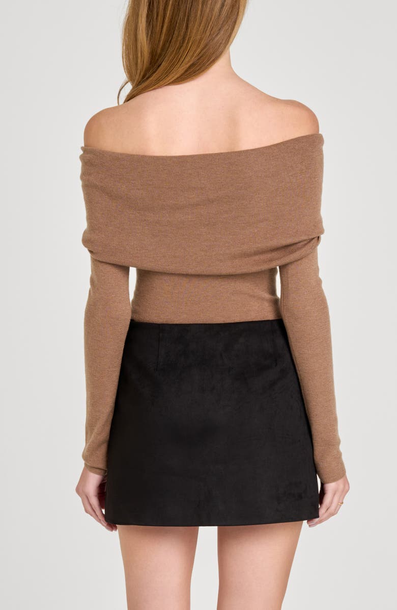 WAYF Alice Off the Shoulder Sweater, Alternate, color, Mocha
