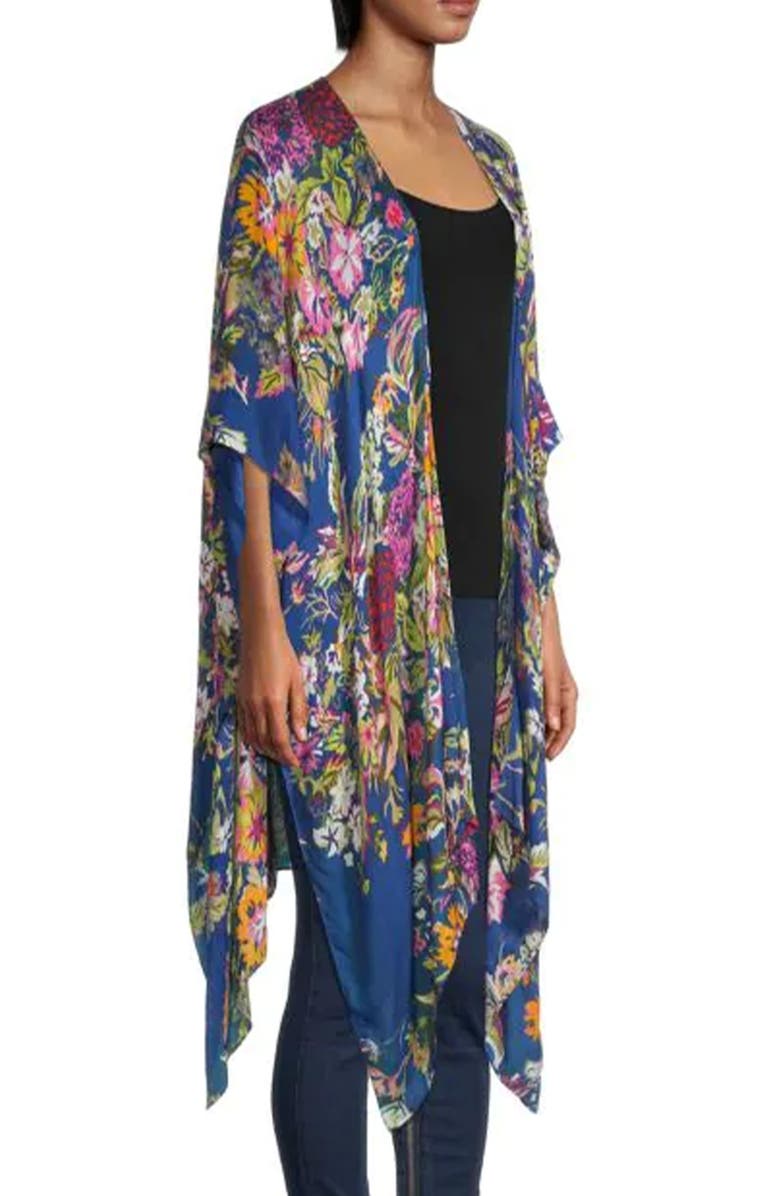 SAACHI Floral Ruana, Main, color, Blue