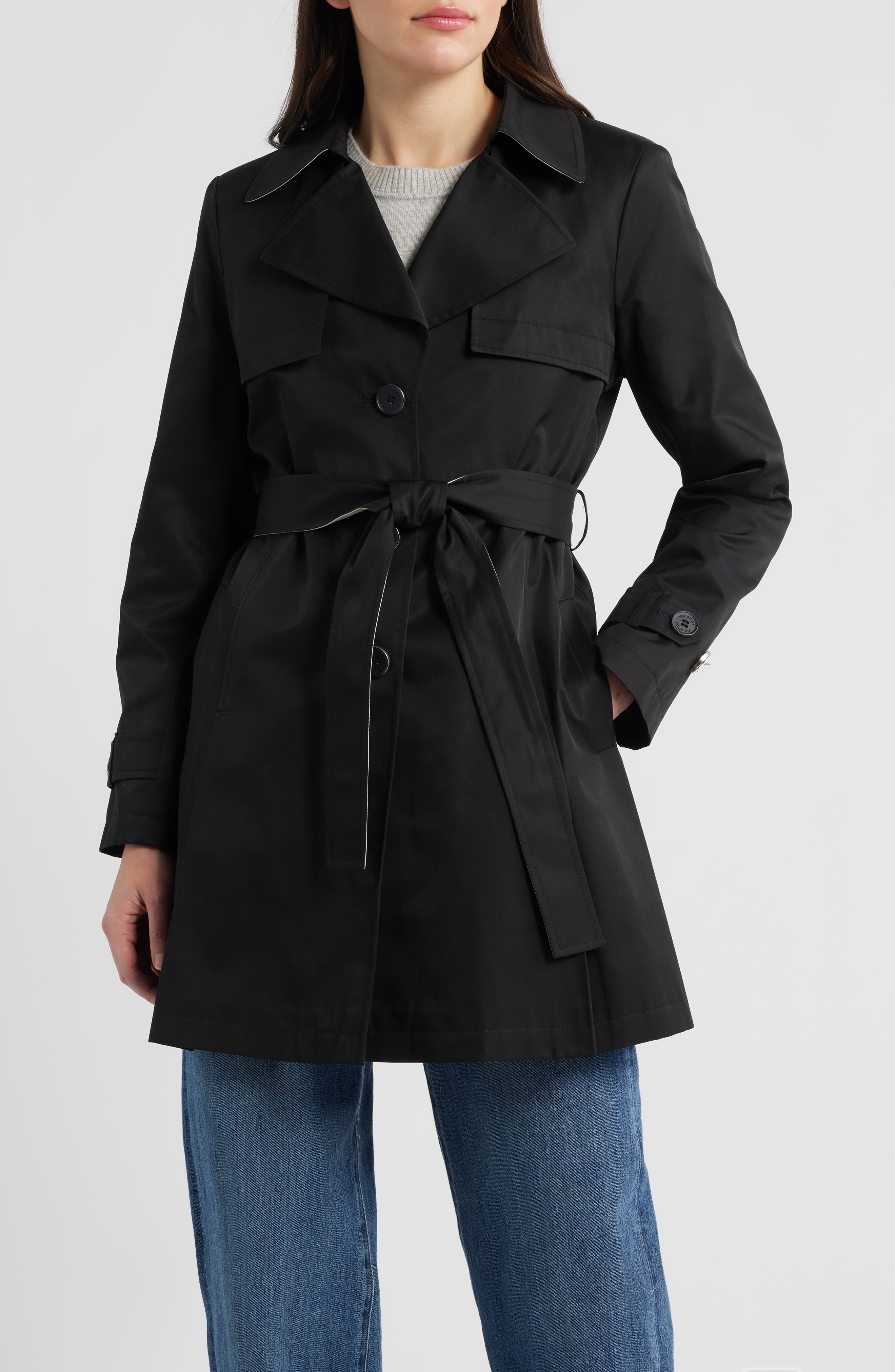 Water Resistant Cotton Blend Trench Coat