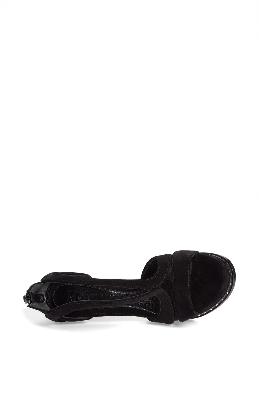 Alexander McQueen 'Armadillo' Sandal, Alternate, color, BLACK