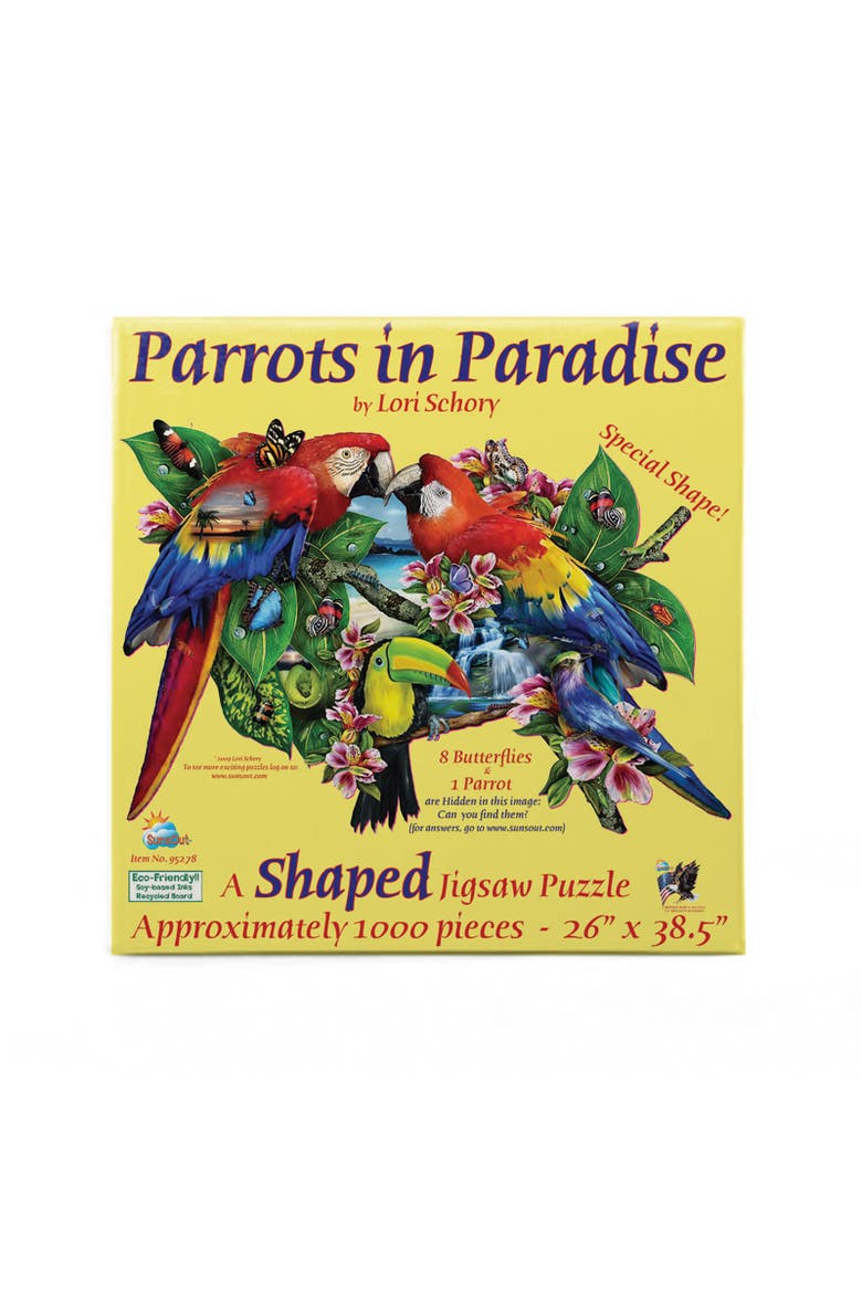 Parrots in Paradise 1000 piece Jigsaw Puzzle for Adults Special Shape, Alternate, color, Multicolor