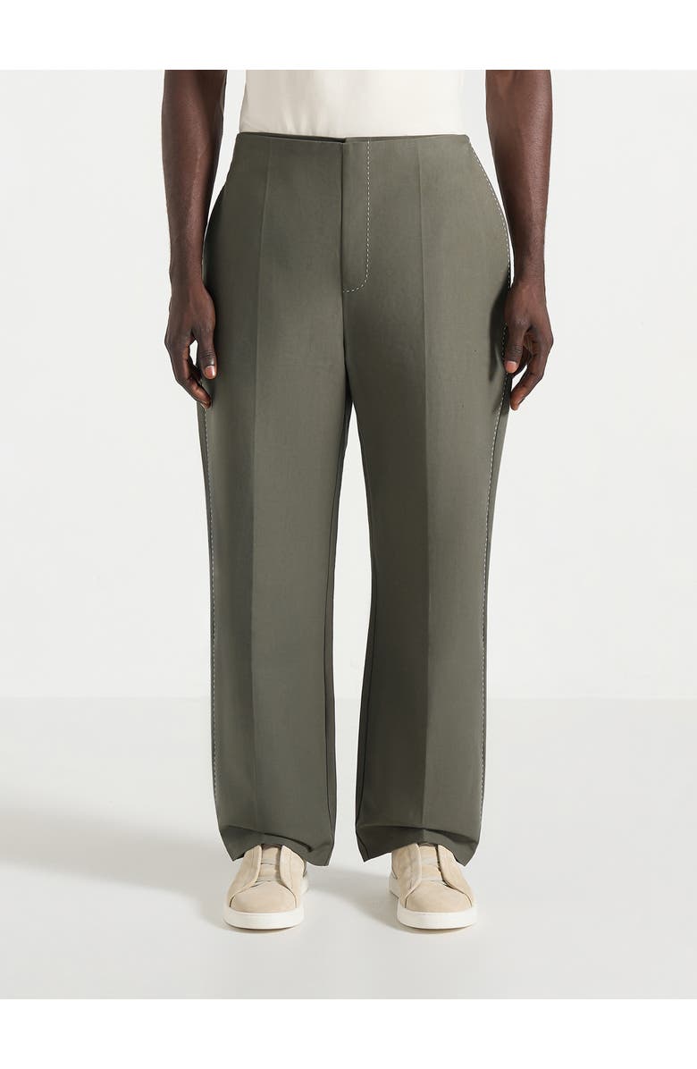 Manière De Voir Henri Foldover Trousers, Alternate, color, Olive