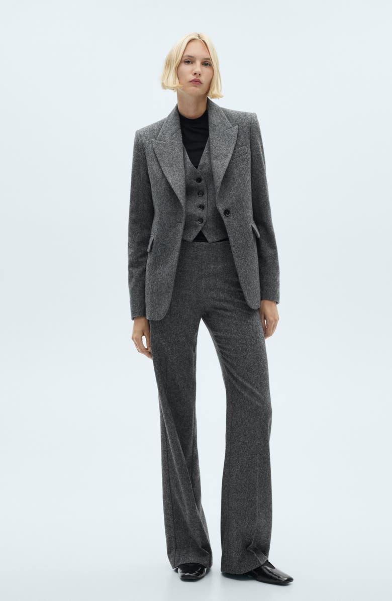 MANGO Marbled Houndstooth Wool Blend Suit Vest, Alternate, color, 