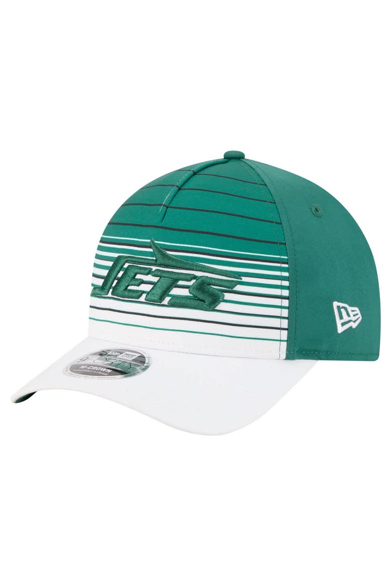 Men's New Era  White/Green New York Jets Adventure Gradient 9FORTY M-Crown A-Frame Adjustable Hat, Main, color, White