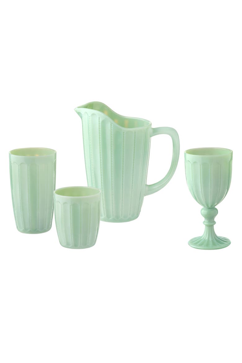 Henan Glass Pitcher Jug 34 oz, Alternate, color, Green