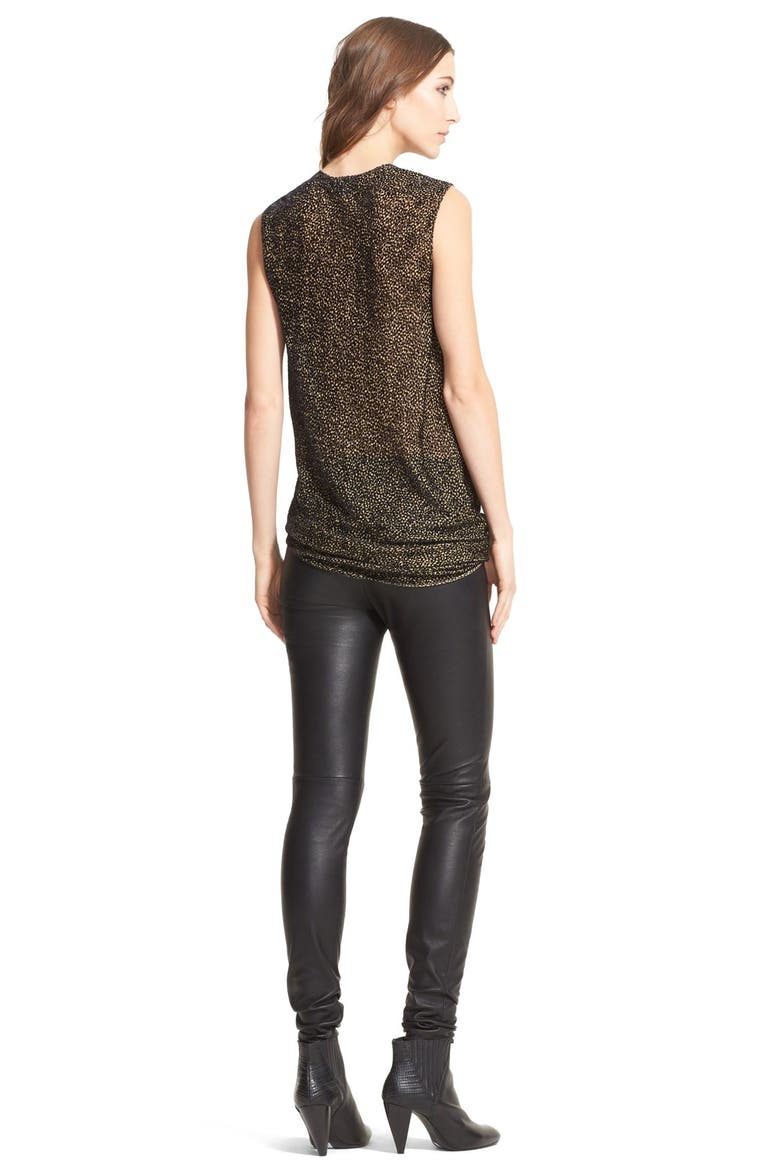 Plunge Neck Print Blouse, Alternate, color, TAWN