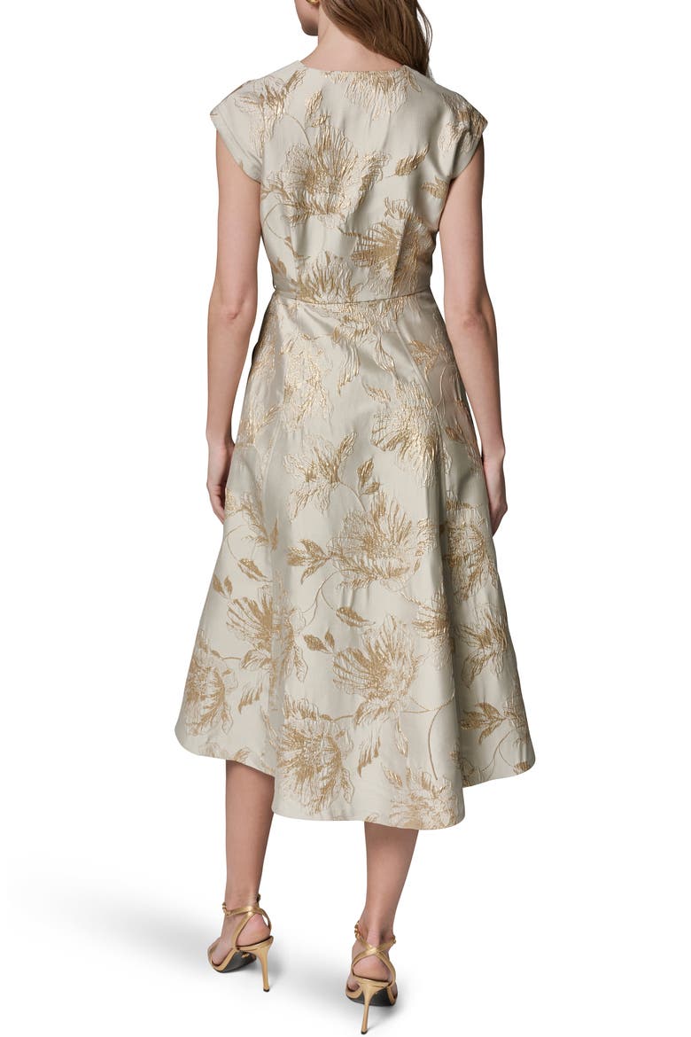 Metallic Jacquard Midi Wrap Dress, Alternate, color, TURIN/ TUSCAN GREY