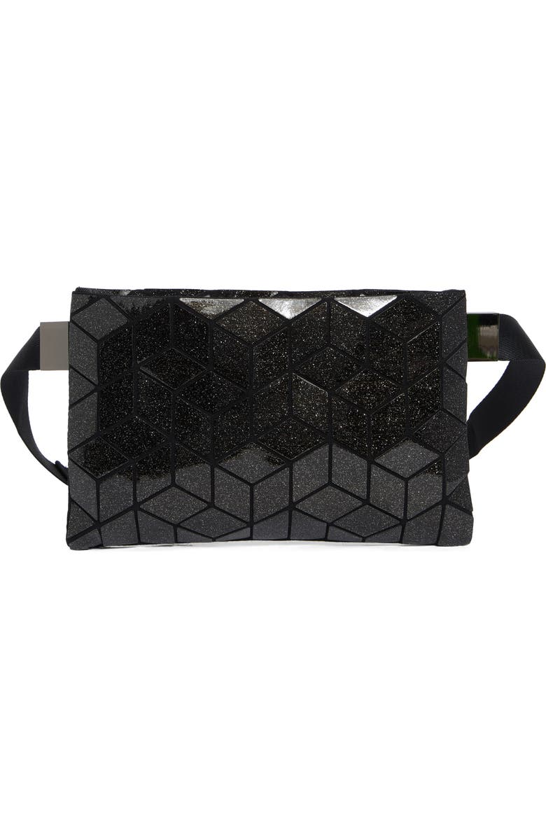 PATRIZIA LUCA Glitter Geo Belt Bag, Main, color, Black Glitter