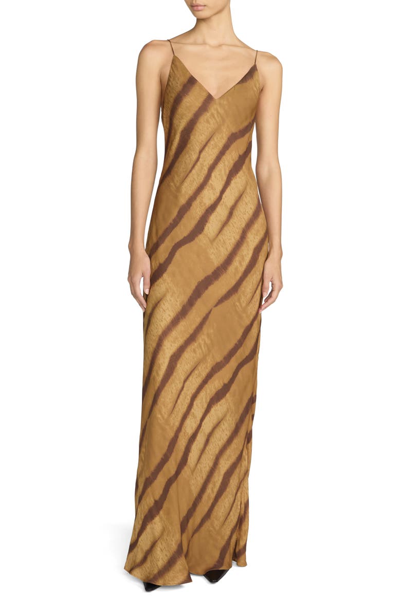 The Silk Slip Dress, Main, color, LIGHT TIGER MULTI