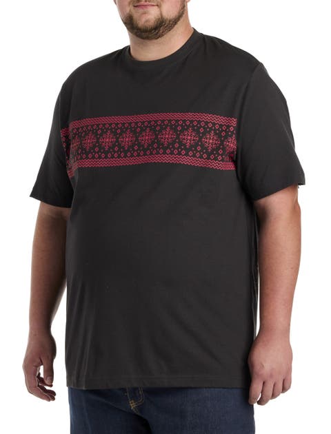 Big & Tall Fair Isle Moisture-Wicking T-Shirt