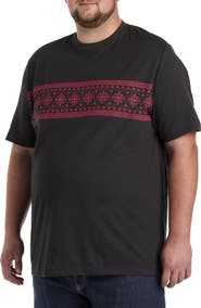 Harbor Bay by DXL Big & Tall Fair Isle Moisture-Wicking T-Shirt