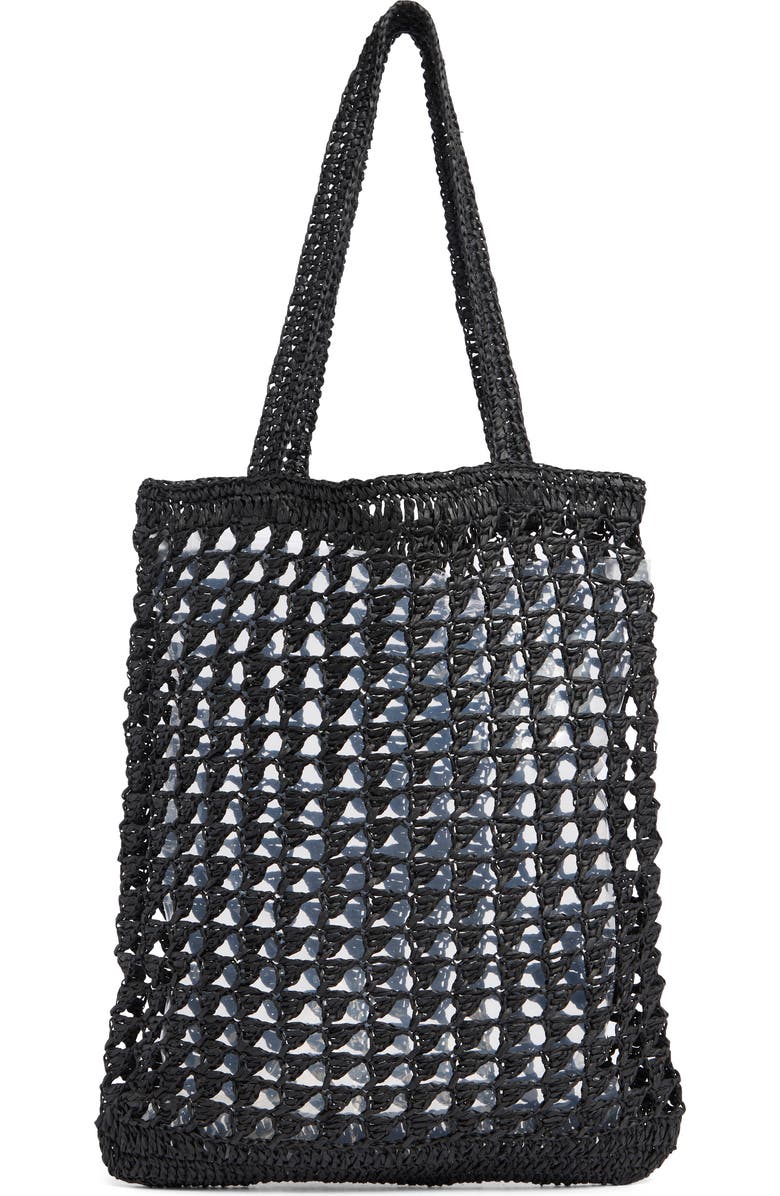Collection XIIX Straw Tote Bag, Alternate, color, Black