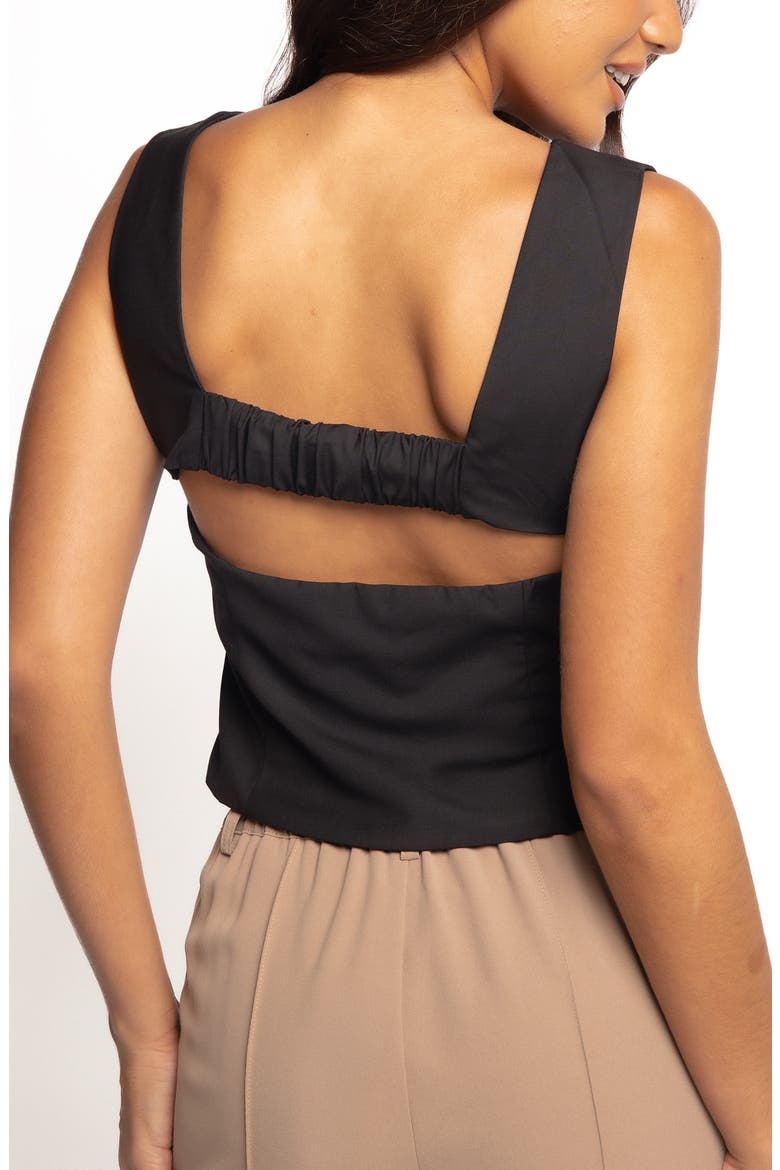 Janaina Open Back Woven Tank, Alternate, color, BLACK