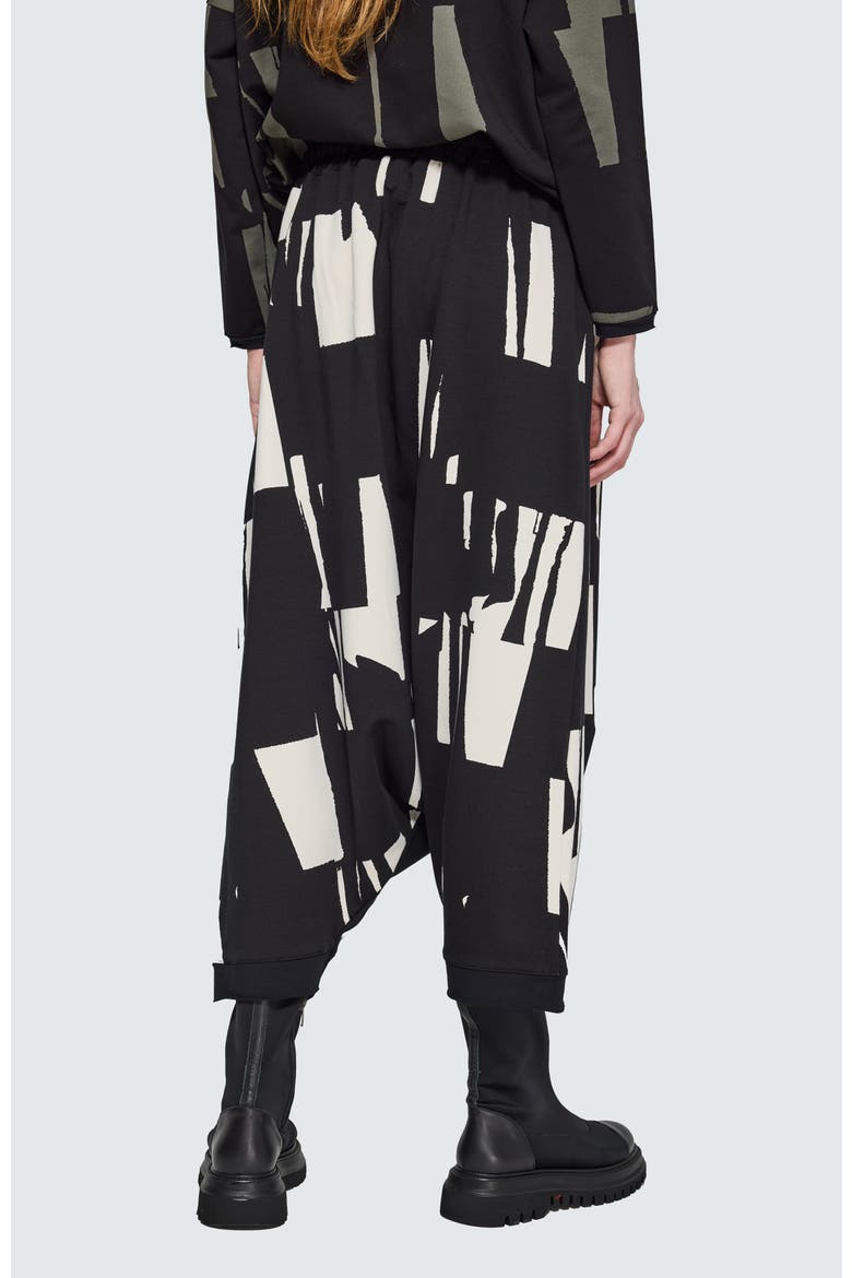 Livia Printed Balloon Pants, Alternate, color, Ivory Black