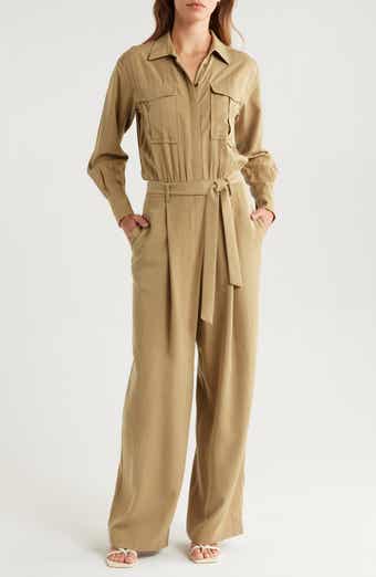 Reiss Liliana Tie Waist Wide Leg Jumpsuit