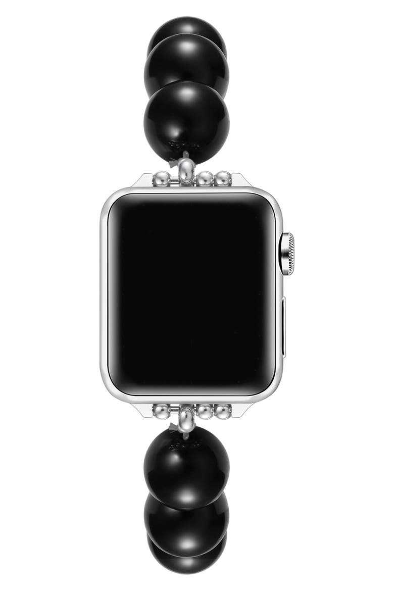 Violet Pearl Apple Watch® Bracelet Watchband, Alternate, color, BLACK