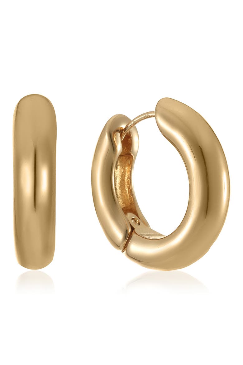 Chunky Huggie Hoop Earrings, Main, color, GOLD