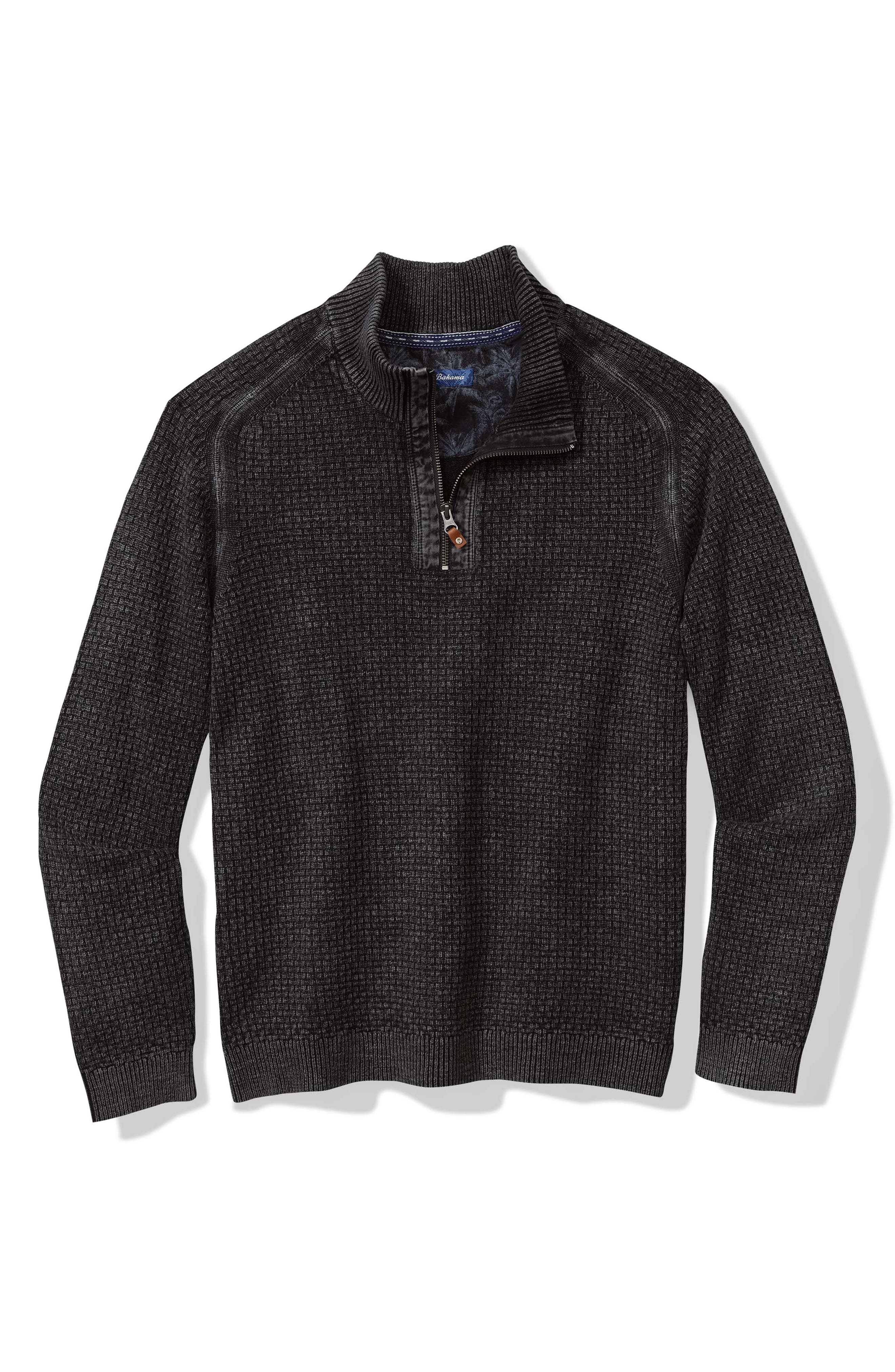 Sunbreak Half Zip Textured Cotton Sweater